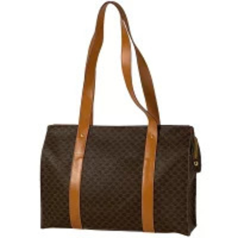 Celine Macadam Tote Bag Shoulder Canvas Brown
